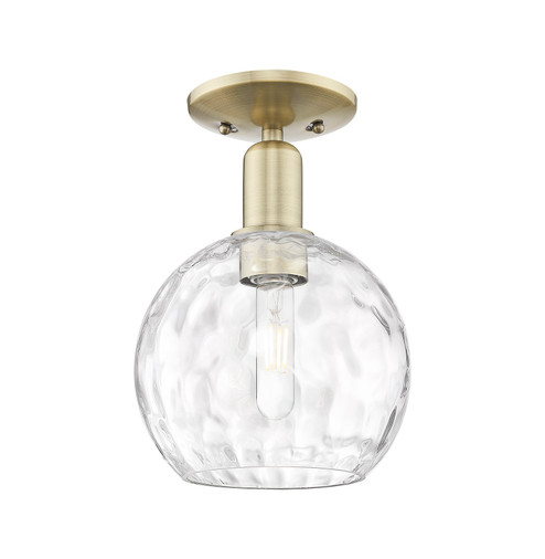 Arcadia One Light Semi-Flush Mount in Antique Brass (405|716-1C-AB-G1215-8)