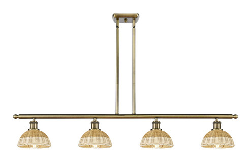 Ballston Four Light Island Pendant in Antique Brass (405|516-4I-AB-NBD2-75-NAT)