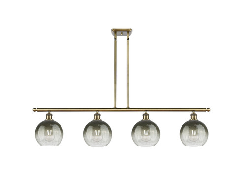 Ballston Four Light Island Pendant in Antique Brass (405|516-4I-AB-G483-8SL)