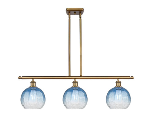 Ballston Three Light Island Pendant in Brushed Brass (405|516-3I-BB-G483-8SB)