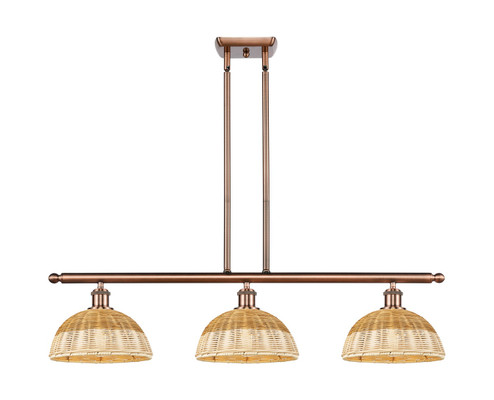Ballston Three Light Island Pendant in Antique Copper (405|516-3I-AC-NBD2-9-NAT)