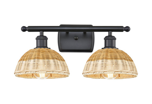 Ballston Two Light Bath Vanity in Matte Black (405|516-2W-BK-NBD2-75-NAT)