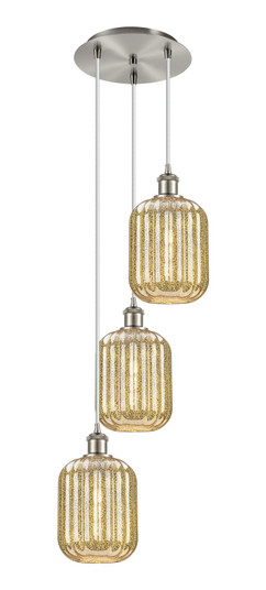 Ballston Three Light Pendant in Brushed Satin Nickel (405|113B-3P-SN-G460-7ME)