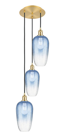 Ballston Three Light Pendant in Satin Gold (405|113B-3P-SG-G484-7SB)