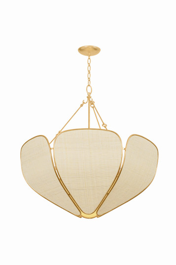Bayville Six Light Pendant in Vintage Gold Leaf (70|3932-VGL)