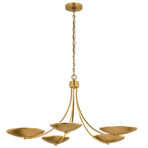 Palmela Five Light Chandelier in Lacquered Brass (12|52856LBR)