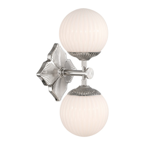 Orly Two Light Wall Sconce in Polished Nickel (60|ORY-1002-PN-WH)