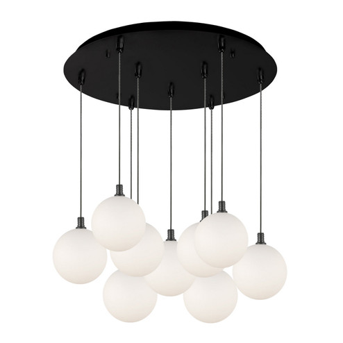 Bolla LED Pendant in Black/Opal Glass (347|MP3106BKOP-09)