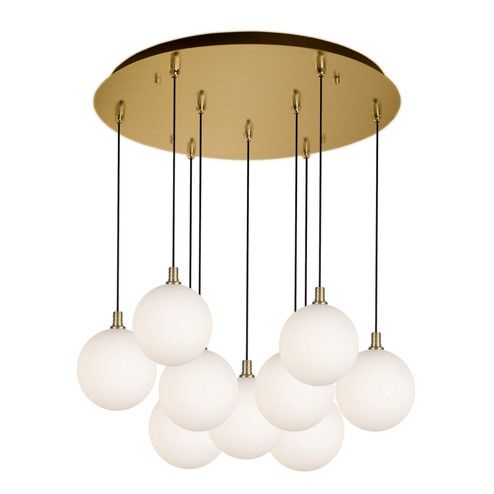 Bolla LED Pendant in Brushed Gold/Opal Glass (347|MP3106BGOP-09)