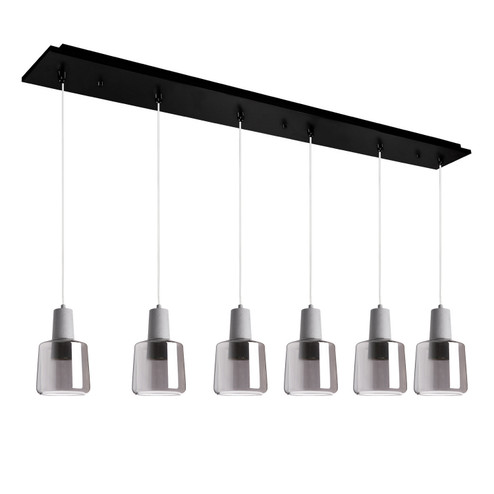 Samson LED Pendant in Black/Smoked Glass (347|MP12506BKSM-06)