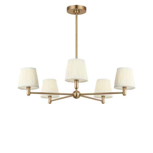 Vilera Five Light Chandelier in Satin Brass (1|GLC1865SB)