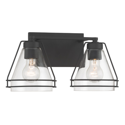 Lorenth Two Light Vanity in Dark Matte Black (7|17642-899)