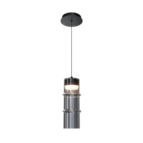 Kanister LED Pendant in Black/Smoke Glass (34|PD413612-TWA-BKSM)