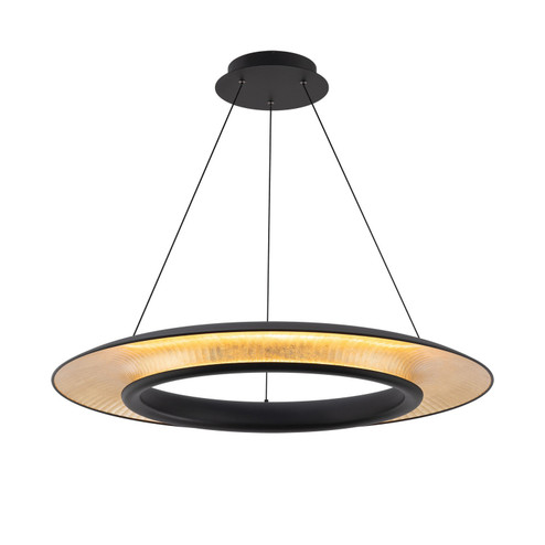 Center Stage LED Pendant in Black/Gold Leaf (34|PD404632-BK/GL)