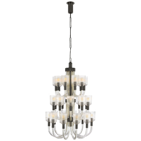 Reverie 30 Light Chandelier in Clear Ribbed Glass/Bronze (268|KW 5406CRB/BZ)