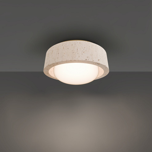 Tane LED Flush Mount in Beige Travertine/Aged Brass (281|FM224613-WV/AB)