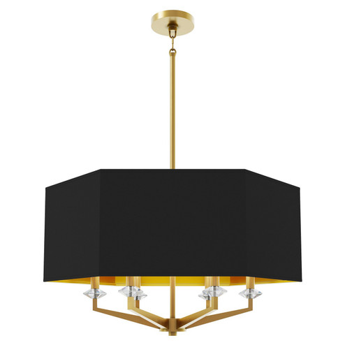 Jacqueline Six Light Pendant in Modern Brass w/Clear Crystal (165|1199B)