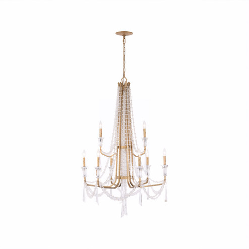 Barcelona Nine Light Chandelier in Brass Kisser (137|270C09BK)