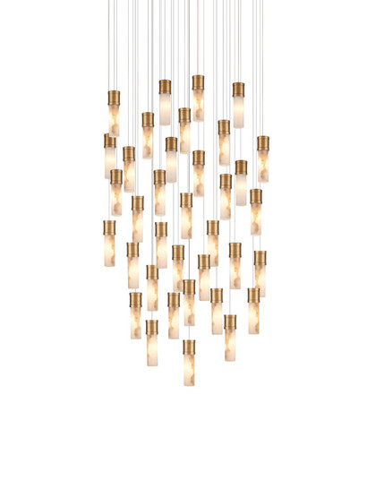Cannula 36 Light Pendant in Vintage Brass/White/Silver (142|9000-1385)