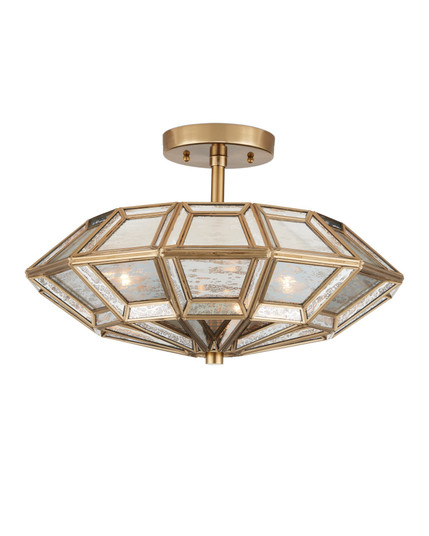 Valentina Three Light Semi-Flush Mount in Antique Brass/Antique Silver (142|9000-1362)