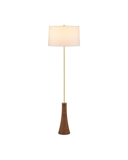 Lathe One Light Floor Lamp in Natural/Brushed Brass (142|8000-0175)