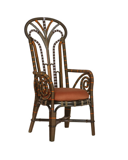 Benin Throne Armchair in Brown/Orange (142|7000-1062)