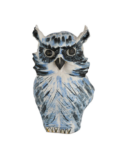 Mina the Owl Sculpture in Blue/White/Black (142|1200-1076)