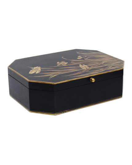 Glasshouse Tole Box in Black/Gold (142|1200-1065)