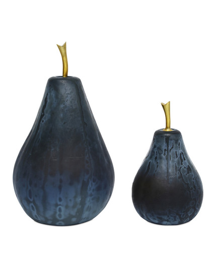 Glass Pear Pear Set of 2 in Blue/Brass (142|1200-1062)