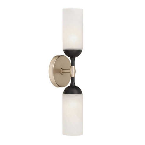 Emmett Two Light Wall Sconce in Opal Swirl/Dark Vintage Silver (314|DWC102)