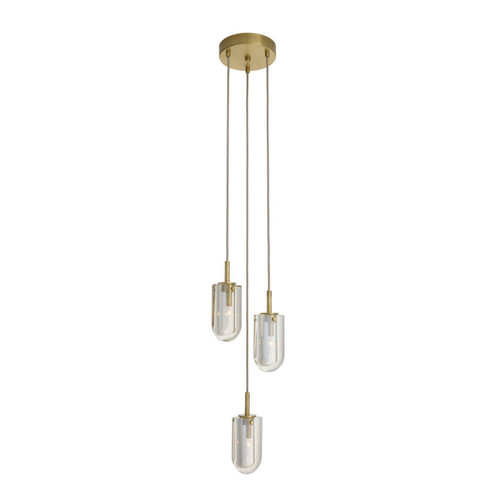 Javier Three Light Chandelier in Champagne/Antique Brass (314|DPC29)