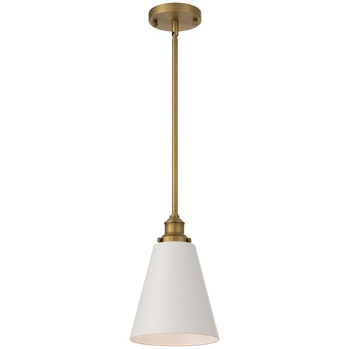 Dahlia One Light Pendant in Antique Brushed Brass (18|63098-ABB/WHT)