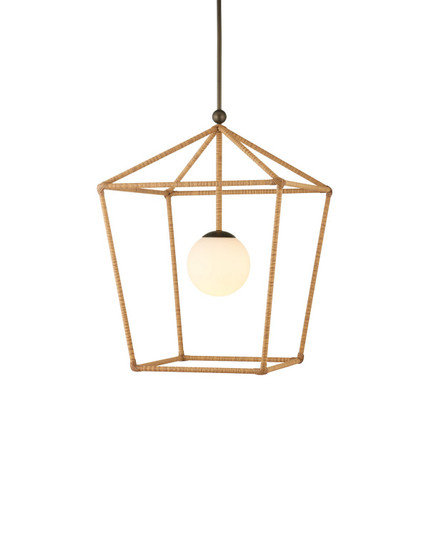 Denison One Light Outdoor Lantern in Natural / Bronze / Frosted White (142|9500-0029)