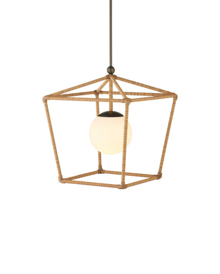Denison One Light Outdoor Lantern in Natural / Bronze / Frosted White (142|9500-0028)