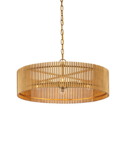 Lavenham Four Light Chandelier in Brushed Brass (142|9000-1490)