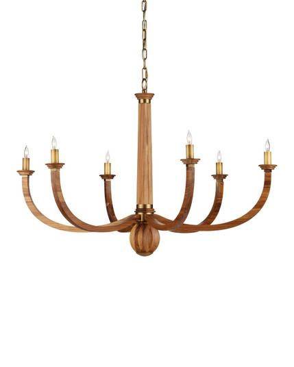 Woodcroft Six Light Chandelier in Natural / Antique Brass (142|9000-1463)