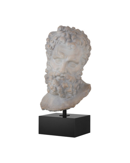 Hercules Head on Metal Stand in Antique Off-White / Black (142|1200-1084)