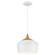Blend LED Pendant in White with Wood Grain (18|52057LEDDLP-WH/WGN)
