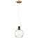 Port Nine Burgundy LED Pendant in Antique Brushed Brass (18|63142LEDD-ABB/SDG)