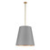 Calor Three Light Pendant in Gray Linen With Gold Parchment/Vintage Brass (452|PD311025VBGG)