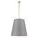 Calor Three Light Pendant in Gray Linen With Gold Parchment/Vintage Brass (452|PD311030VBGG)