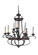 Stafford Nine Light Chandelier in Aged Bronze/Textured Black (46|38729-AGTB)