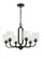 Collins Six Light Chandelier in Flat Black (46|54226-FB)