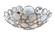 Palla Three Light Flush Mount in Antique Silver (60|524-SA)