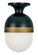 Capsule One Light Outdoor Semi Flush Mount in Matte Black + Textured Gold (60|CAP-8500-MK-TG)