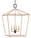 Denison Four Light Lantern in Molé Black/Natural Rattan (142|9000-0611)