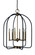 Boulevard Six Light Chandelier in Antique Brass with Matte Black Accents (8|4936 AB/MBLACK)
