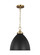 Wellfleet One Light Pendant in Midnight Black and Burnished Brass (454|CP1291MBKBBS)