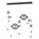 Abacus Abacus 7-Light Double Linear LED Pendant in Black (39|139054-LED-STND-10-YL0694)