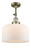 Franklin Restoration One Light Semi-Flush Mount in Antique Brass (405|201F-AB-G71-L)